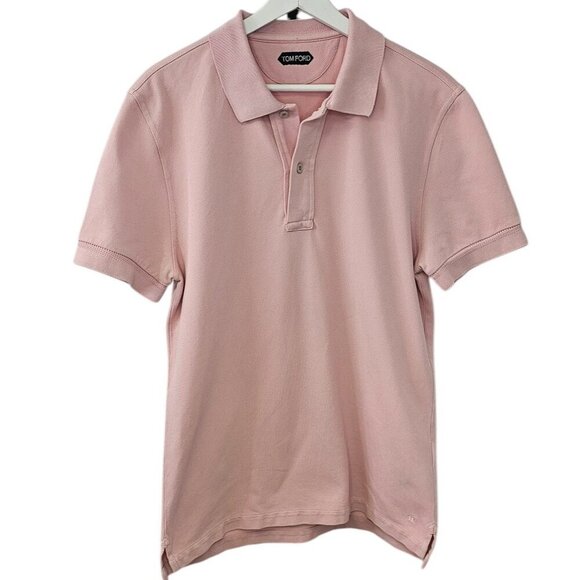 Tom Ford Other - Tom Ford Mens Pique Cotton Polo, Pink, Short Sleeve, Collared, Size 52 US Large
